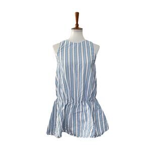 Zara Womens Sleeveless Striped Mini Dress Blue White XS